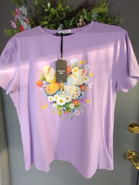 Lavender Butterfly Graphic Tee